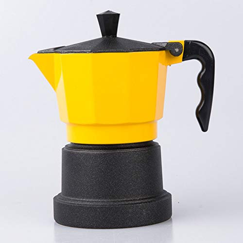 OQHAIR Mocha Pot Moka Pot Coffee Maker Coffee Appliance Making Espresso Maker Mocha Pot Espresso Stovetop Coffee Makers (Color : Brown Size : 3 cup) (Yellow 3 cup)