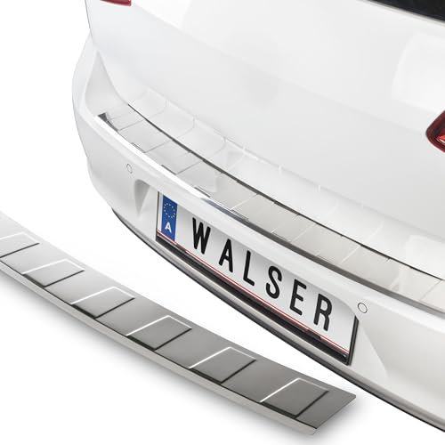 WALSER Premium Ladekantenschutz für VW Caddy V Kasten/Großraumlimousine 2020-Heute, 5-Türer, 100% maßgeschneiderter Kantenschutz Edelstahl Proguard, Kofferraum Stoßstangenschutz Auto Made in Europa
