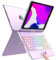SZO Tastiera per iPad 9 Generazione 10.2 Custodia, Cover per iPad 9a/8a/7a Generazione, 360°Touchpad Flip Cover Rigida Custodia, Tastiera Bluetooth Wireless 7 Retroilluminazione, Auto Sleep/Wake,Viola