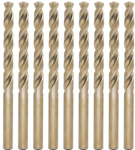 Metric Cobalt Drill Bits 6.8mm 10PCS, M35 high Speed Steel, high Hardness Straight Shank Drill, Mechanical or Hand Drill for Drilling, Suitable for Stainless Steel, Iron, Copper and Aluminum.