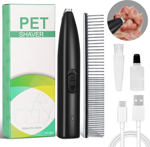 Pfotentrimmer für Hunde,Schermaschine Hund Pfoten Leise, Schermaschine Hund Katze USB Wiederaufladbarer Hundeschermaschine Pfotentrimmer für Hunde, Katzen, Pfoten, Augen, Gesicht, Körper