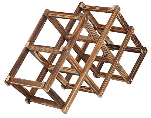 Ejoyous Wein- und Flaschenregal – Holz Tisch Weinregal Klappbarer Weinschrank Weinflaschenhalter Weinständer Weinhalter für Zuhause, Schrank, Counter, Bar und Küche (6 Flaschen)