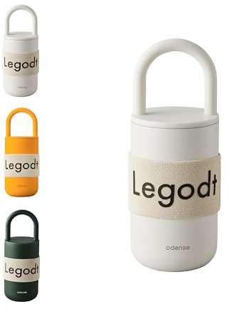 Odense Legodt Loop Tumbler 13.5oz with Lid and Handle - Insulated Tumbler with Leak-Resistant Lid - Double Stainless Steel Travel Coffee Mug, Water Bottle, Keeps Drinks Hot or Cold(Vanilla Cream)