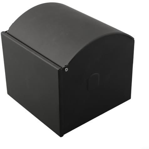 SMZhomeone BlaFully - Porta carta igienica nero opaco, porta carta igienica completamente chiuso, in acciaio, organizer per rotolo (nero)