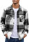 COOFANDY Mens Flannel Shirt Long Sleeve Checked Shirt Mens Casual Checked Jacket with Pockets Black XXL