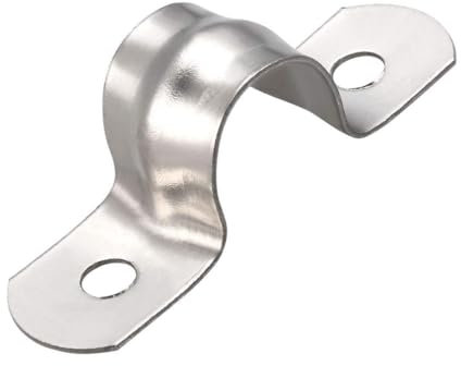MACHSWON 12mm(0.5) Rigid Pipe Strap U Bracket Cable Clamp, 304 Stainless Steel 2 Holes Tension Tube Clip Conduit Clamp Hanger 10pcs