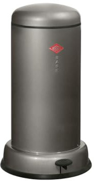 Wesco Collecteur de déchets Baseboy en graphite, tôle d'acier revêtue par pulvérisation, volume de 20 litres, insert en métal, amortisseur intégré, pédale en métal avec surface de marche en caoutchouc