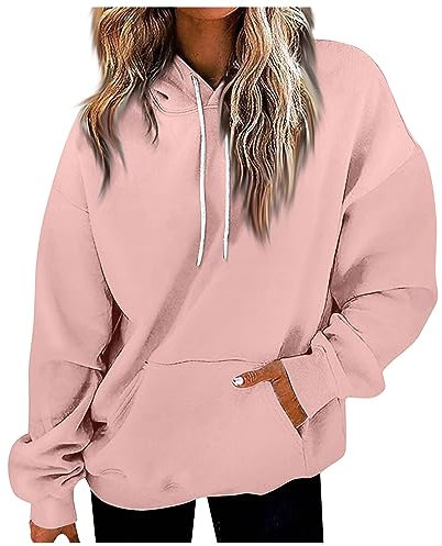 Vetement Femme Hiver de Sport Sweat à Capuche Grande Taille Soldes Amazon Baggy Mi Saison Chaud Pas Cher Marque (Rose, 5XL)