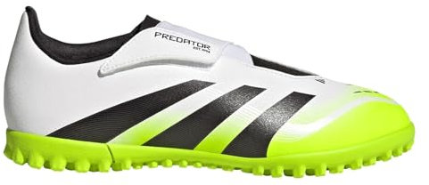 adidas Predator Club Hook and Loop Turf Football Boots Kids, FTWR White/core Black/Lucid Lemon, 4.5 UK Child