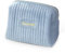 Beauty Kram - Personalisierte Kosmetiktasche mit eigenem Namen für Make Up und Reiseutensilien aus Premium Samt - Blau 22 x 16 cm