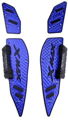 X-MAX Motorradpedale Fußrasten Seitenständer CNC-Aluminiumlegierung Vorderfußplatte Fußstütze Pedal für Yamaha X-MAX 300 2017-2024, Blau