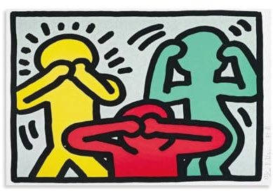 NENGKUAI Keith Haring Poster 1989 Pop Shop III1, Wandkunst, Poster, Leinwanddruck, dekoratives Gemälde, ungerahmt, 20 x 30 cm