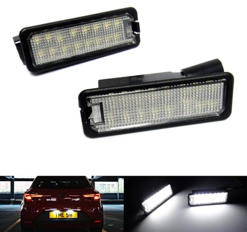 RZG 2x LED Kennzeichenbeleuchtung hinten weiß für Altea XL Exeo Ibiza IV V Leon II III Toledo IV Superb II