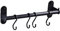 Licsaliwe Pot Rack Wall Mounted, 12 inch Kitchen Rail with 4 Hooks, Aluminum Hanging Pot Rack, Rustproof Utensil Wall Mount for Pans and Pots