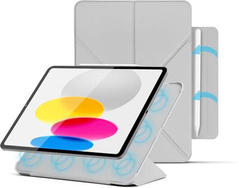 Bettdow Funda para iPad (A16) 11ª Generación 2025 11/iPad 10ª Generación 2022 10,9, Horizontal/Vertical, Funda Fina y Ligera De Piel Sintética con Función De Encendido y Apagado Automáticos, Gris