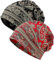 XYIYI Damen Mütze Chemo Hut Slouchy Kopfbedeckungen Kopf Wraps Krebshüte （2Stück Blume Cashew Schwarz Rot）