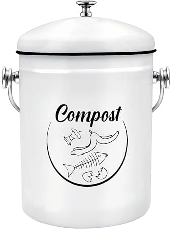 Kitchen Compost Basket - Kitchen Odour Resistant Compost Basket 5L | Internal Manure Bucket | Food Waste Bin for Kitchen Corner with Garbage Bags | Glues