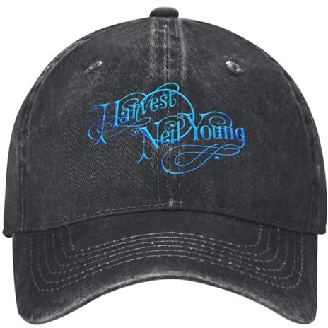 UIOPPIOS Neil Young Harvest Gewaschene Baseballkappe Neonschild Mode Trucker Hut Sommer Unisex Männer Outdoor Gym Sonnencreme Snapback Cap