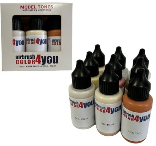 Herterich Products® | AirbrushColor4you - Facepainting & Portrait Farbenset - Airbrushfarben (Set | 9x30 ml)