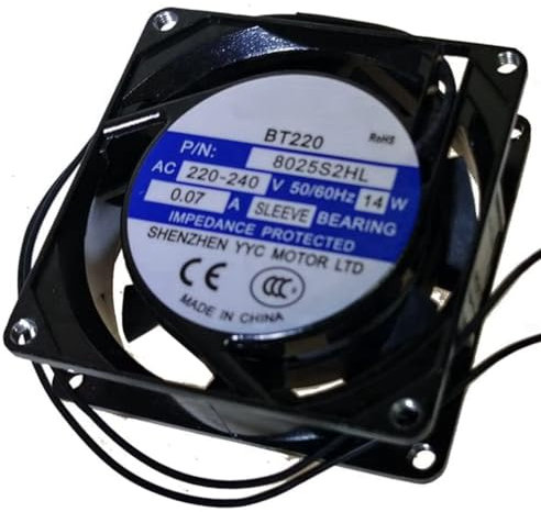 BT220 8025S2HL 220-240V 80MM Fan - 14W 0.07A 8025 Axial Flow Cooling Fan