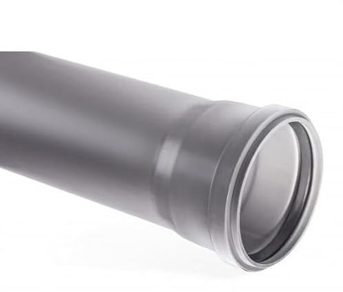 HT-Rohr DN 75 500 mm mit Dichtung Abwasserrohr Abflussrohr Grau PP Kunststoff | Abflußrohrsystem DN 75x500mm Ablauf | Kanalrohrsystem | komplettes HT-System