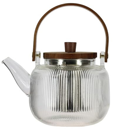OGO LIVING - Théière mugi 900ml verre transparent avec anse et couvercle bois acacia - 7912208