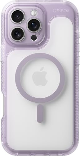 ORIbox Seralyn Serie für iPhone 16 Pro Max Hülle, MagSafe-kompatibel, dreilagiger stoßfester Schutz, kristallklare Rückseite mit elegantem, mattem Rahmen (17,5 cm, Mauve Twilight)