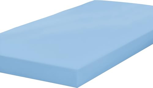 Erwin Müller Spannbettlaken Sassnitz wasserdicht hellblau Größe 90x190 cm - 100x200 cm - mit Nässesperre, Rundumgummizug, strapazierfähig,
