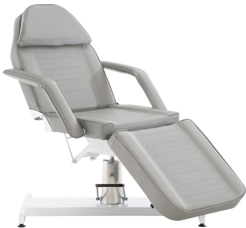 Unique Nature Hydraulische Kosmetikliege mit Gesichtsöffnung – drehbar und höhenverstellbar – extra breite Liegefläche – Kunstleder und Metallgestell – für Kosmetik, Spa, Massage