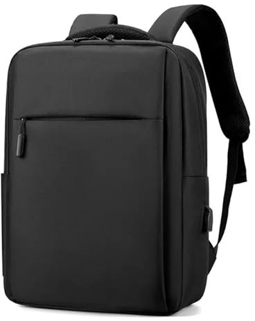 AURIVEE Sac à Dos pour Ordinateur Portable 16 Pouces, Port USB et Sangle pour Valise, Unisexe Étudiant Voyage, Sac Quotidien Enseignant Antivol en Noir