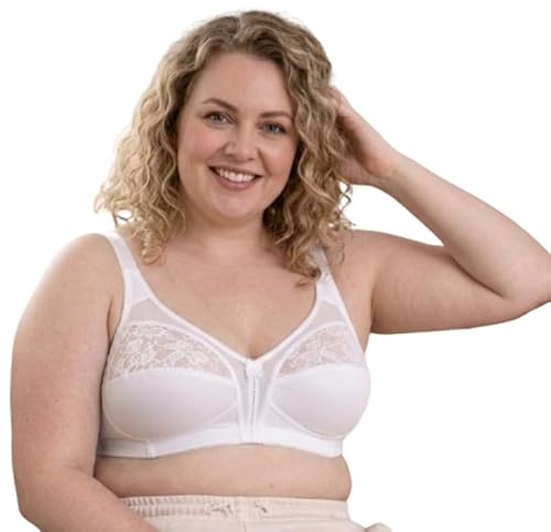 reshmena® Womens Floral Lace Non-Wired Bra Firm Control Soft Cup Satin Lace Bra - Women’s Non-Wired Full Cup Non-Padded Underwear Bra