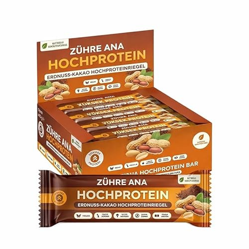 Zühre Ana Erdnuss Kakao Proteinriegel 12x35g – Vegan, Glutenfrei, Zuckerfrei