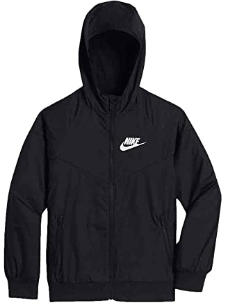 Nike Gar on B Nsw Wr Jkt Hd Jacket, BLACK/BLACK/BLACK/WHITE, 13-15 ans EU