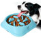 Decyam Anti Schling Napf Hund Hundenapf Langsame Fütterung Langsam Fressen Slow Feeder Dog Bowl (S/M, Blau Flower)