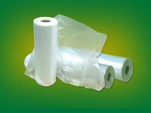 Fruit Bag on Roll and Vegetable Clear Plastic Butchers Counter Bags High Density Polythene 9x14x18 (1 Roll - 250 Bags)