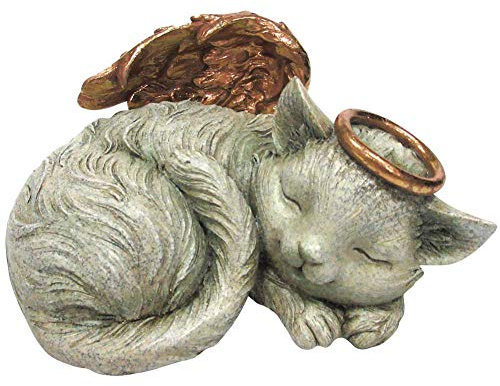 Gedenktafel für Haustiere Angel Cat Sleeping Urne Memorial Statue unten Laden 30 kubikzoll