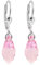 Ohrringe Ohrhänger Rosa mit Markenkristallen 925 Sterling Silber NOBEL SCHMUCK