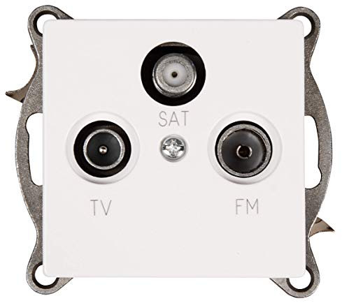 McPower 1534279 Cup - Toma de antena para TV, radio y satélite, color blanco