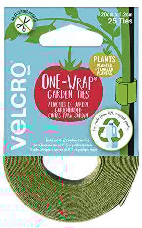 VELCRO Marque | Attaches de Jardin | Rouleau Prédécoupé Multi-Usages | Les Accessoires de Jardin Parfaits, Rangement et Organiseur de Câbles | Vert | 1,2 cm x 20 cm | 25 Attaches Prédécoupées