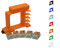 Hutschienenhalter/Adapter Single für Shelly i3 DIN Rail bracket (35mm) (Orange)