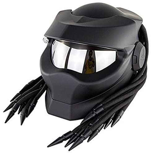 Roboter-motorradhelm, Retro-motorradhelm Kreativlinsen-integralhelm für Männer mit Kreativlinsen-anti-beschlag-haargeflecht für Alle Jahreszeiten, Dot/ece-sicherheitsstandards,#5,M