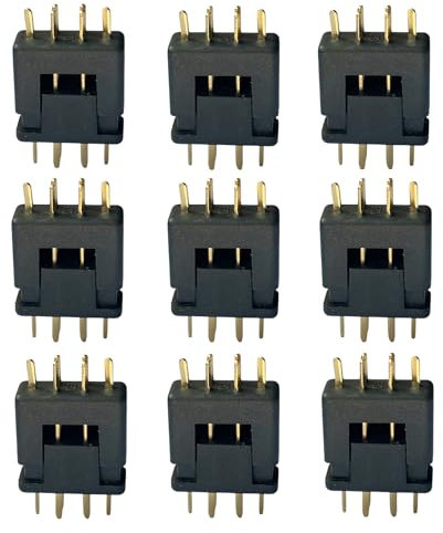 VUNIVERSUM 20 Paar (40 Stück) Schwarz MPX Multiplex Kompatibel Hochstromstecker Steckverbinder Goldstecker 6PIN 6P 6 Kontakte Stecker Buchse Male Female 6 Polig 35A Modellbau