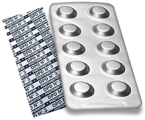 60 x DPD 3 Photometer Testtabletten zur Messung: Gesamt Chlor, Gebundenes Chlor im Schwimmbadwasser - Für PoolLab und andere Handphotometer geeignet (60)