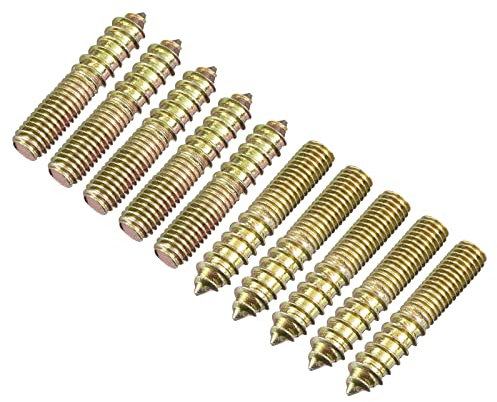 sourcing map M8x40mm Hanger Bolts, 24pcs Double Ended Thread Dowel Screws for Wood Furniture Connecting