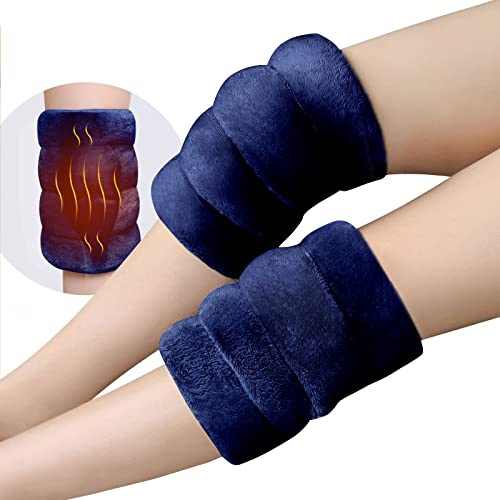 REVIX Knee Heating Pad, Microwave Heating Pad Wrap, Hot Cold Compress, Navy | Microwavable Heated Knee Wrap With Reusable Hot Or Cold Design, Adjustable Comfort For Knee, Elbow And Joint Use