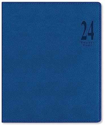 Letts of London Milano Quarto Vert Woche auf 2 Seiten mit Terminen mehrsprachig Blue 2024