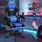 ELFORDSON 2-point Massage Gaming Chair with XL Lumbar Cushion Headrest Footrest, Comfy Computer Office Chairs Tall Back for Home Office Blue and Black