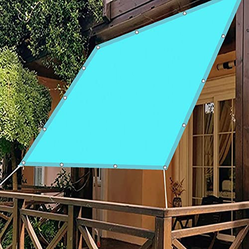 Tenda da Sole per Esterno 4 x 9 m Resistente agli Agenti atmosferici Tela Parasole Tessuto Ombra conKit di Fissaggio e Installazione per Esterno, Piscina, Blu Cielo