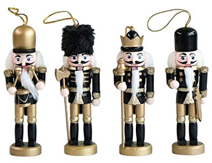 OCENCO Figurine de soldat casse-noisette en bois - Décoration de Noël - Casse-noisette - Décoration de poupée (E, 13 cm)