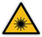 Warnzeichen (W004) Warnung vor Laserstrahl - Dreieckiges Warnschild - Signalgelb (RAL 1003) nach DIN EN ISO 7010